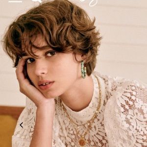 Sezane Josh Earrings. Green/Blue.